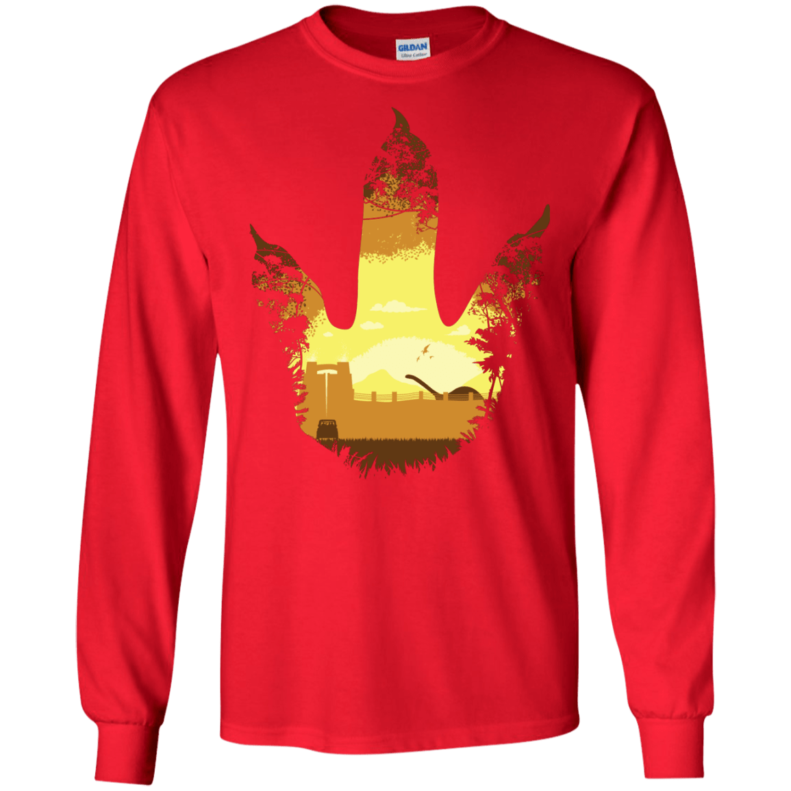 T-Shirts Red / S Future Footprints Men's Long Sleeve T-Shirt