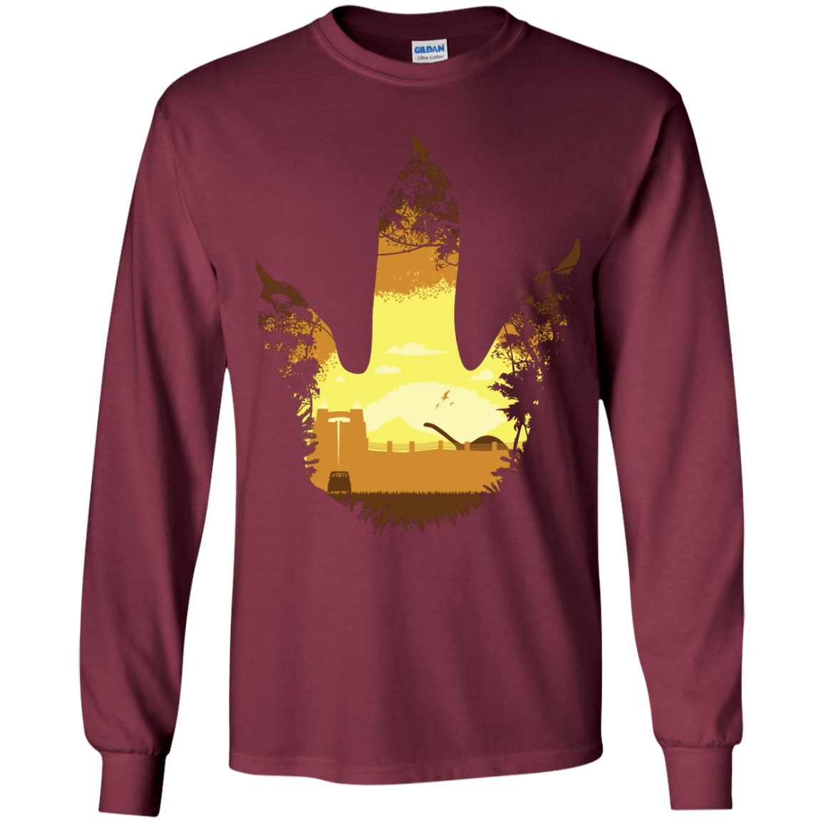 T-Shirts Maroon / YS Future Footprints Youth Long Sleeve T-Shirt