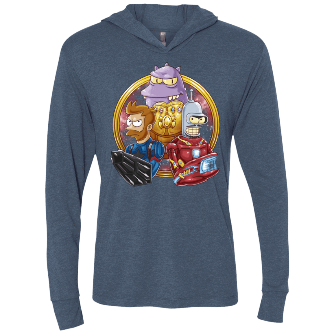 T-Shirts Indigo / X-Small Future War Triblend Long Sleeve Hoodie Tee