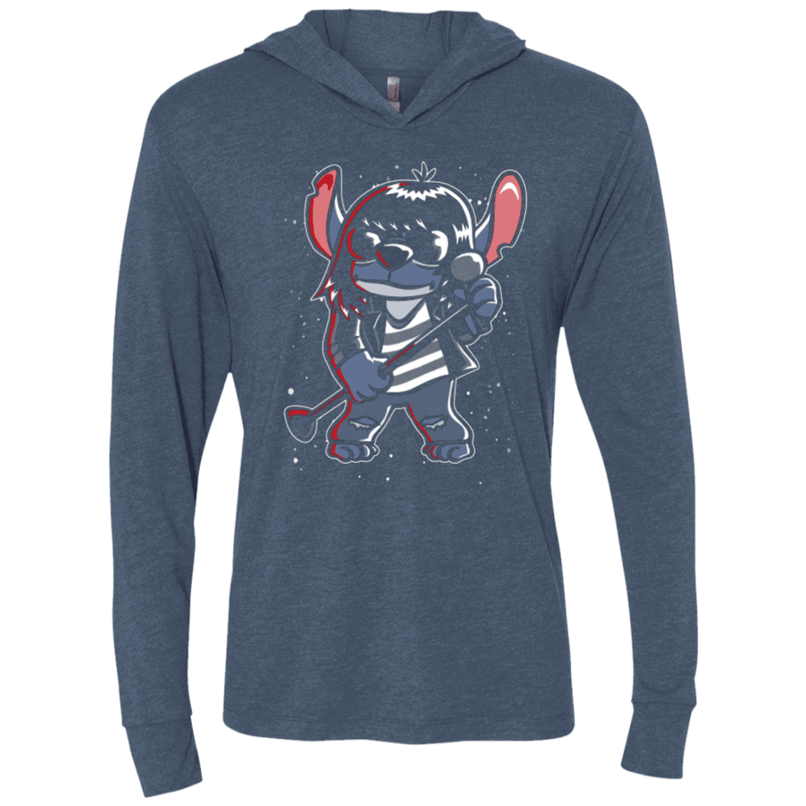 T-Shirts Indigo / X-Small Gabba Gabba Space Layers Triblend Long Sleeve Hoodie Tee