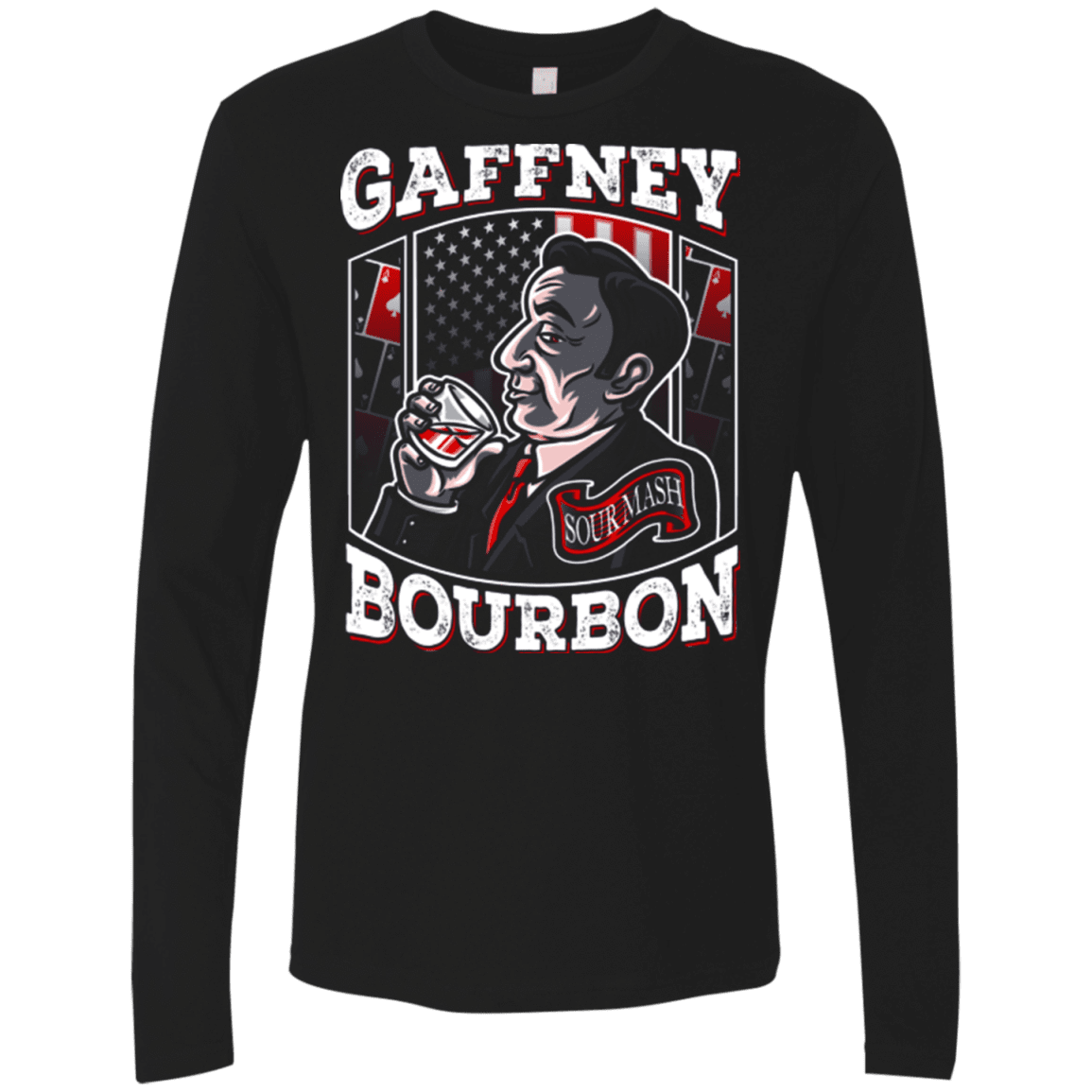 T-Shirts Black / Small Gaffney Bourbon Men's Premium Long Sleeve