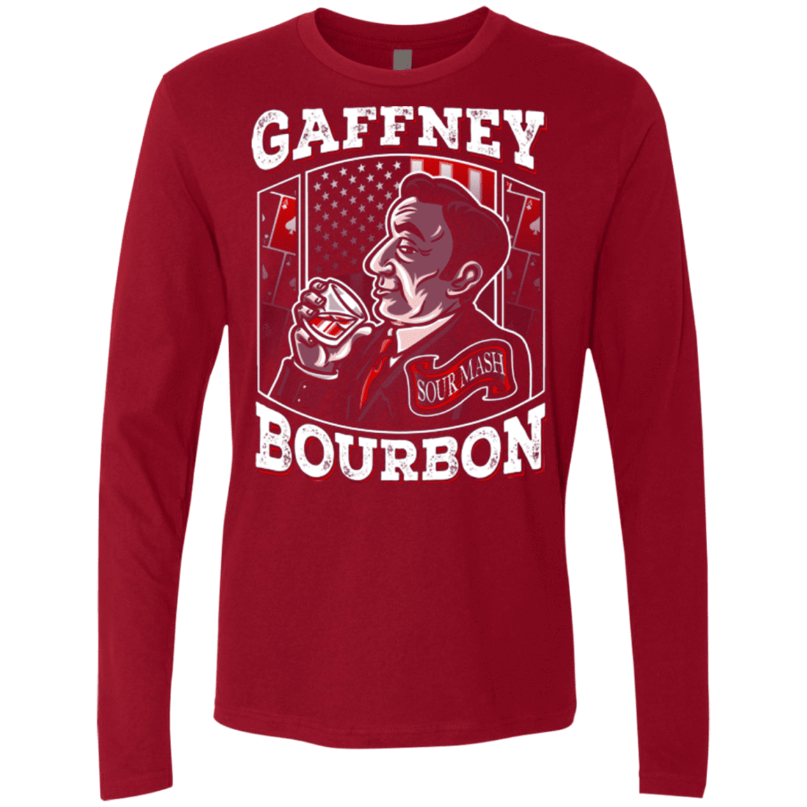 T-Shirts Cardinal / Small Gaffney Bourbon Men's Premium Long Sleeve