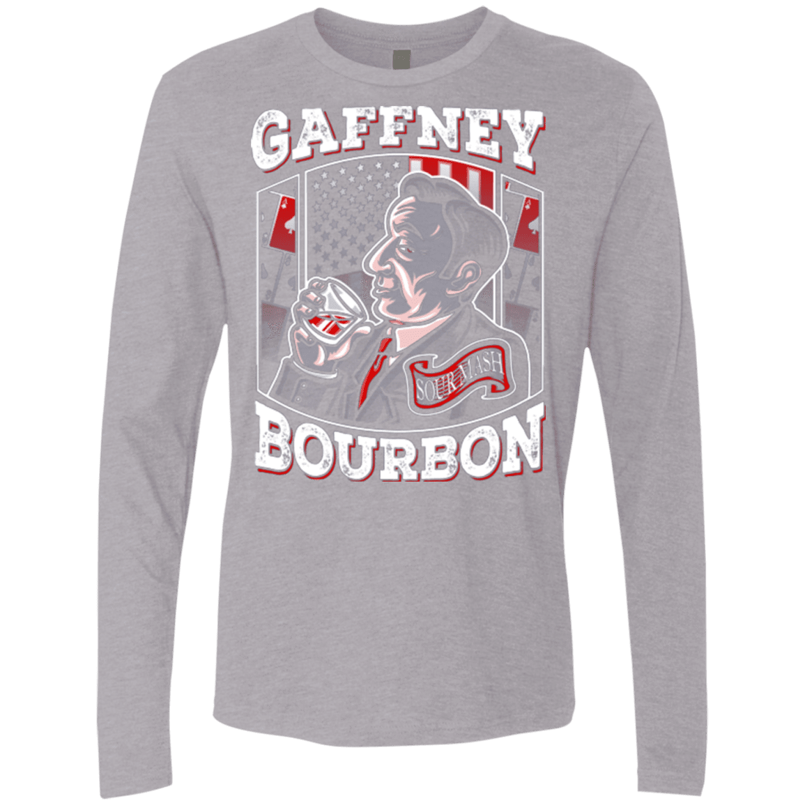 T-Shirts Heather Grey / Small Gaffney Bourbon Men's Premium Long Sleeve