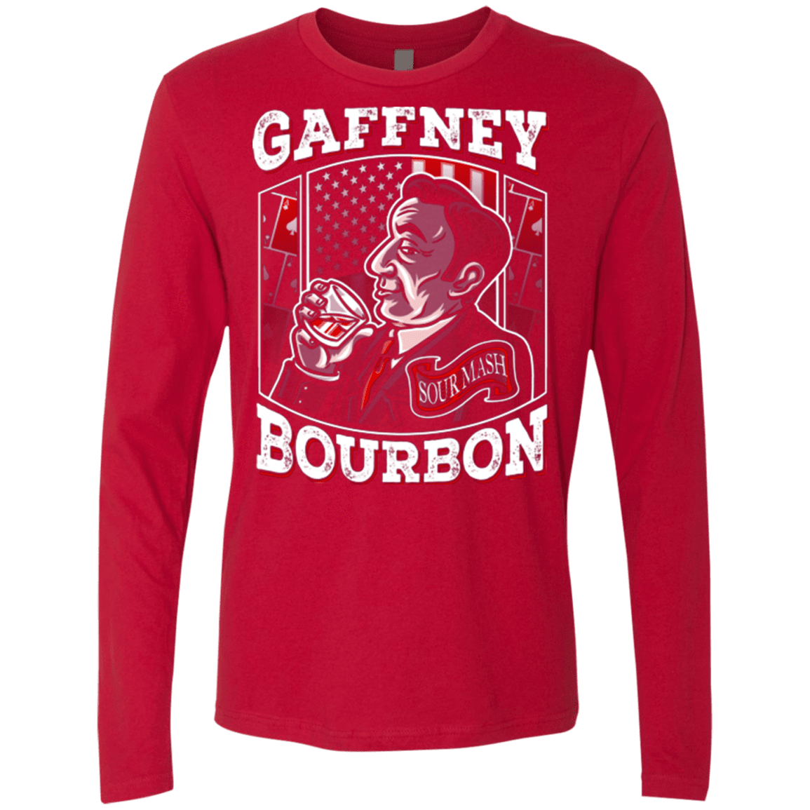 T-Shirts Red / Small Gaffney Bourbon Men's Premium Long Sleeve