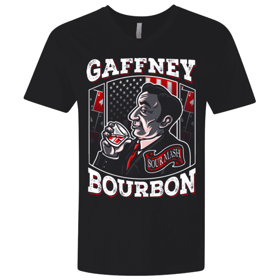 T-Shirts Black / X-Small Gaffney Bourbon Men's Premium V-Neck