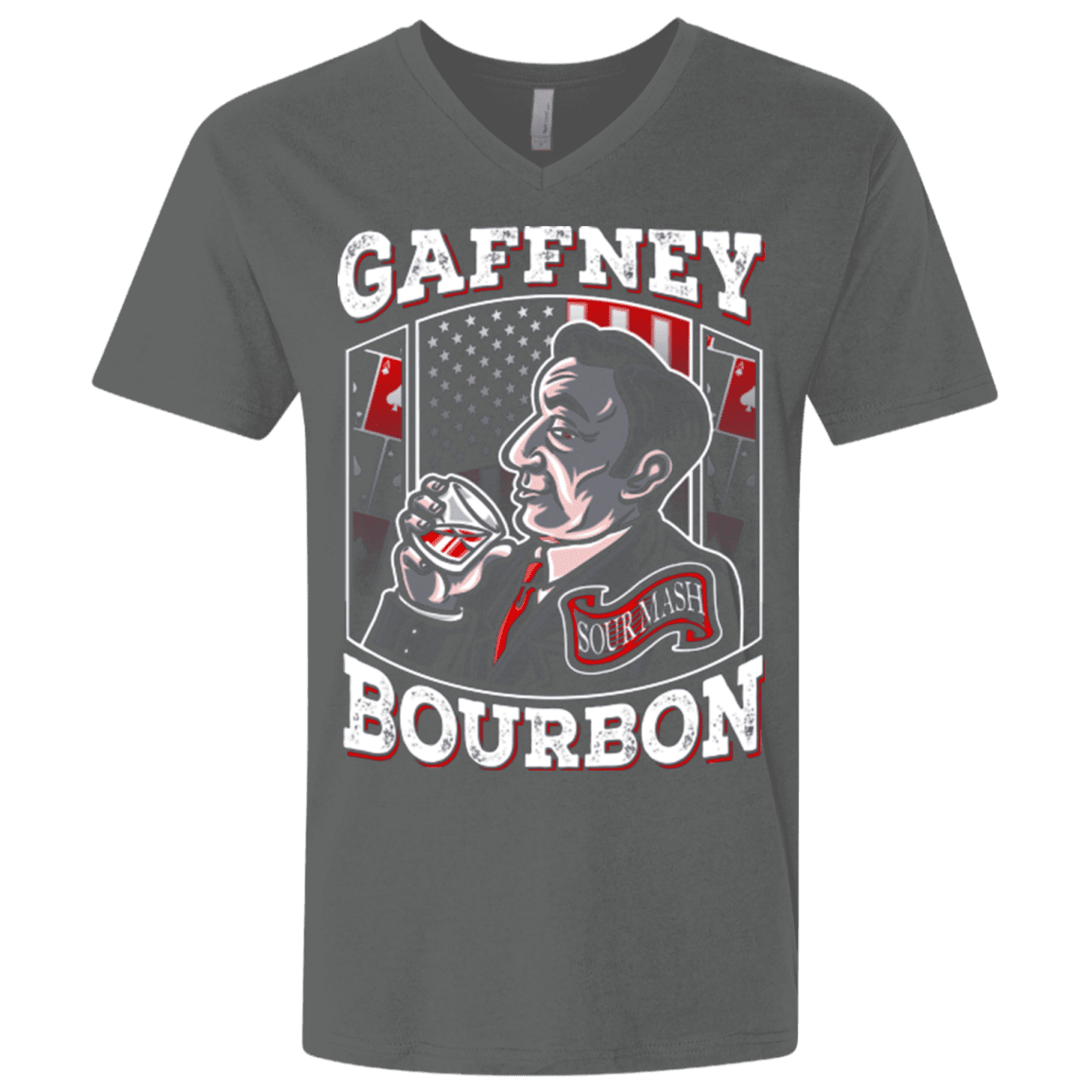 T-Shirts Heavy Metal / X-Small Gaffney Bourbon Men's Premium V-Neck