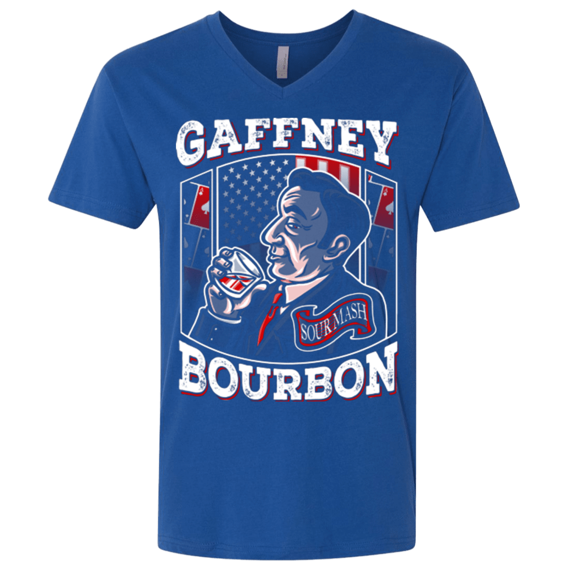 T-Shirts Royal / X-Small Gaffney Bourbon Men's Premium V-Neck