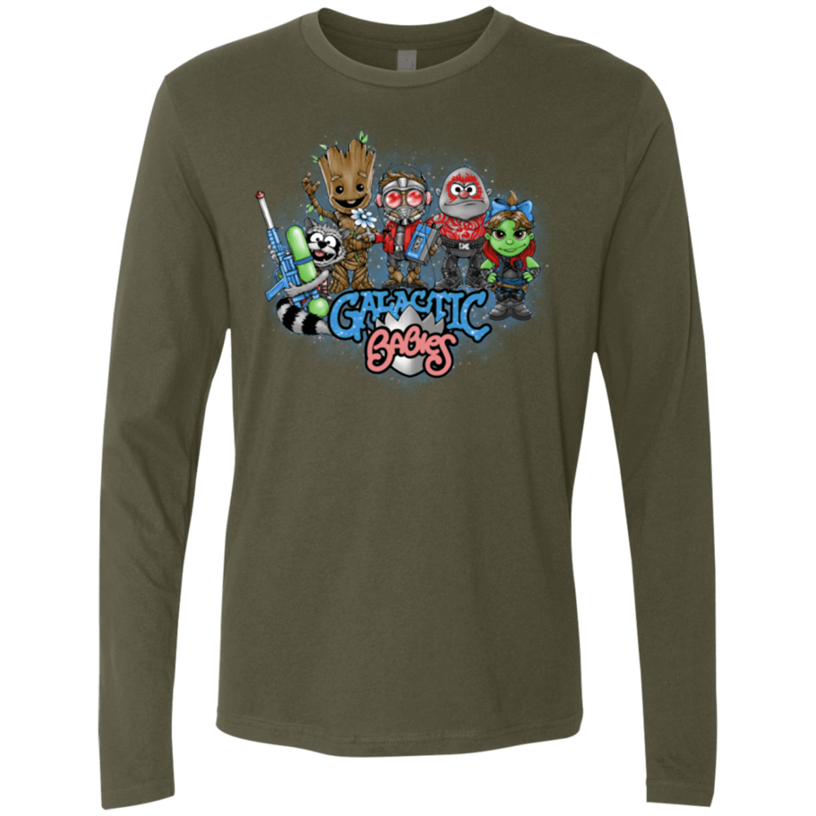 T-Shirts Military Green / Small Galactic Babies Men's Premium Long Sleeve