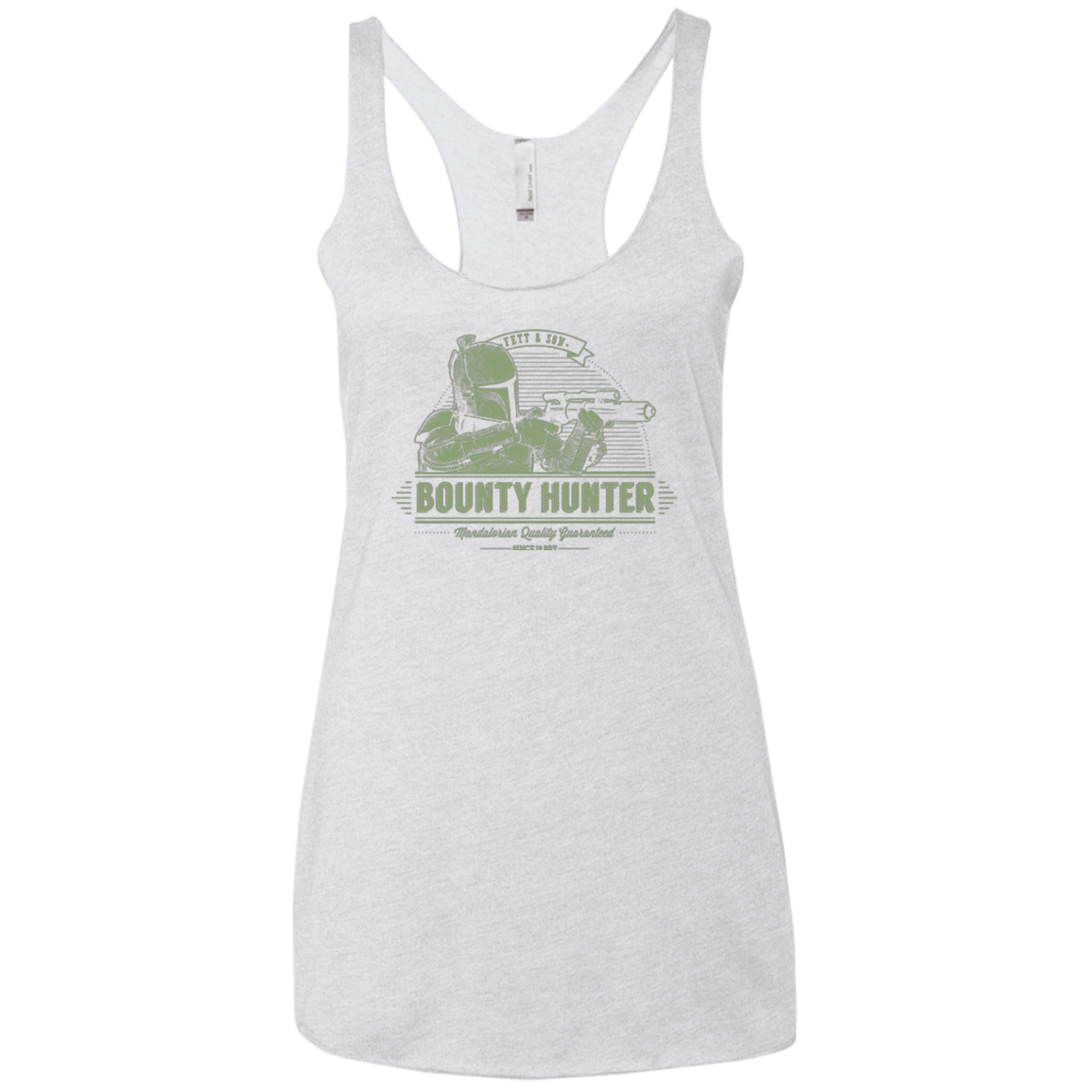 T-Shirts Heather White / X-Small Galactic Bounty Hunter Women's Triblend Racerback Tank