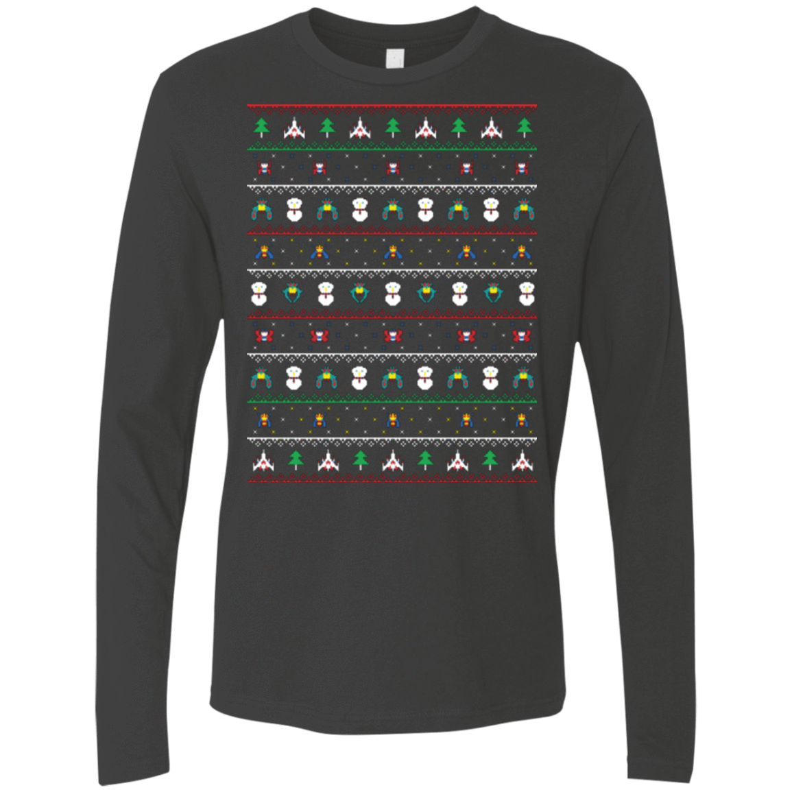 T-Shirts Heavy Metal / Small Galaga Christmas Men's Premium Long Sleeve