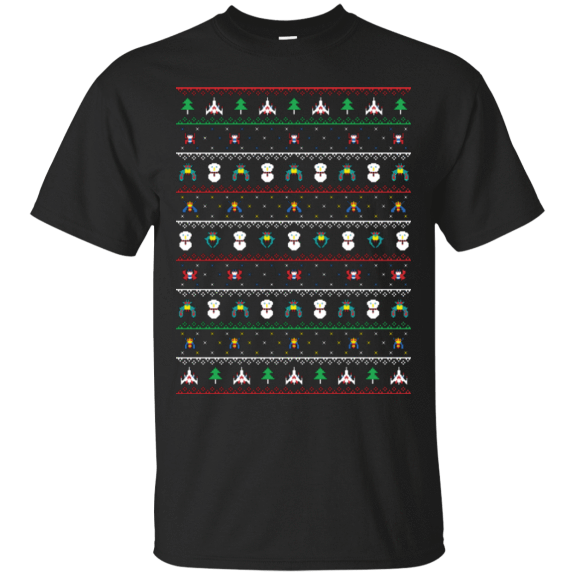 T-Shirts Black / Small Galaga Christmas T-Shirt