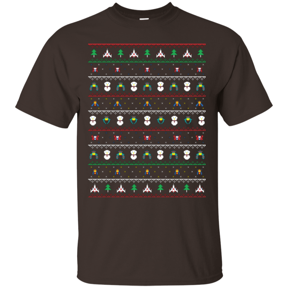 T-Shirts Dark Chocolate / Small Galaga Christmas T-Shirt