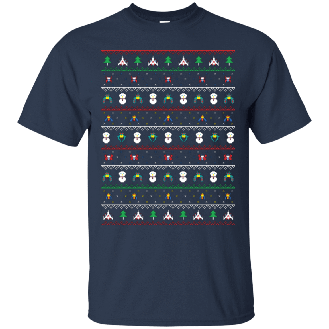 T-Shirts Navy / Small Galaga Christmas T-Shirt