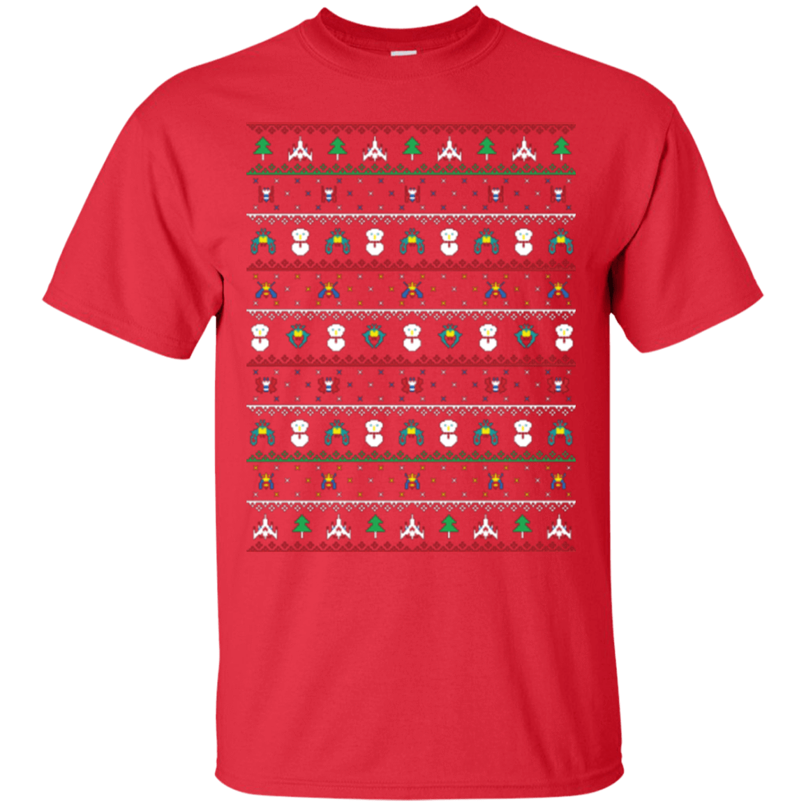 T-Shirts Red / Small Galaga Christmas T-Shirt