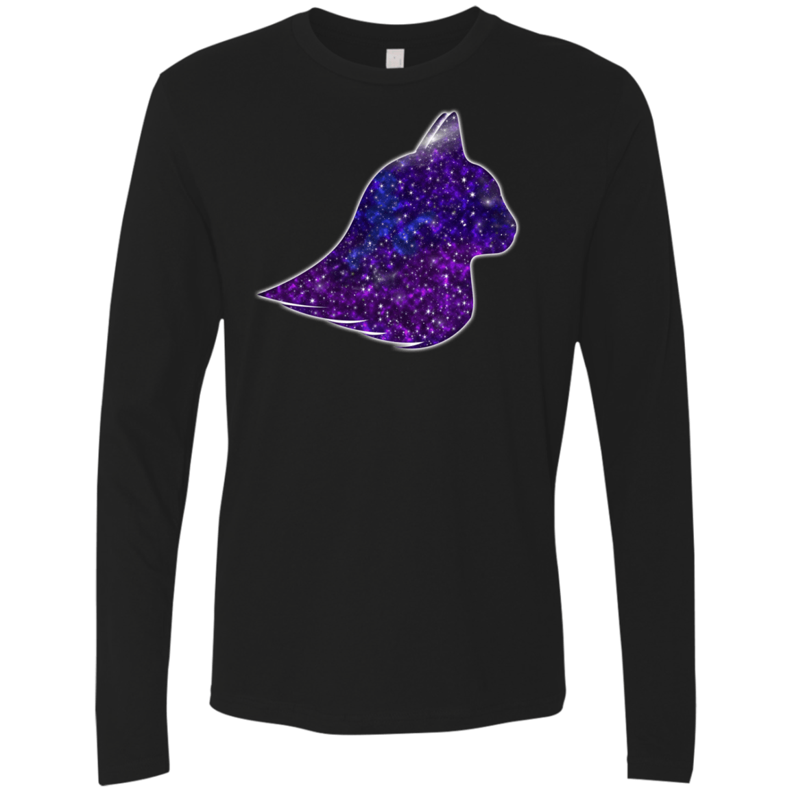 T-Shirts Black / S Galaxy Cat Men's Premium Long Sleeve