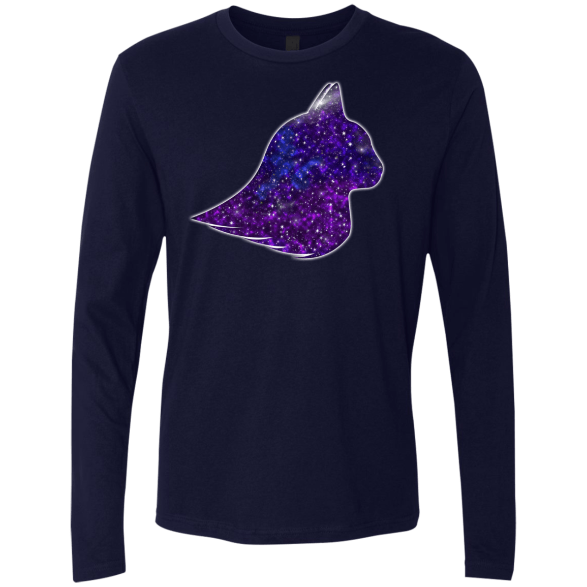 T-Shirts Midnight Navy / S Galaxy Cat Men's Premium Long Sleeve