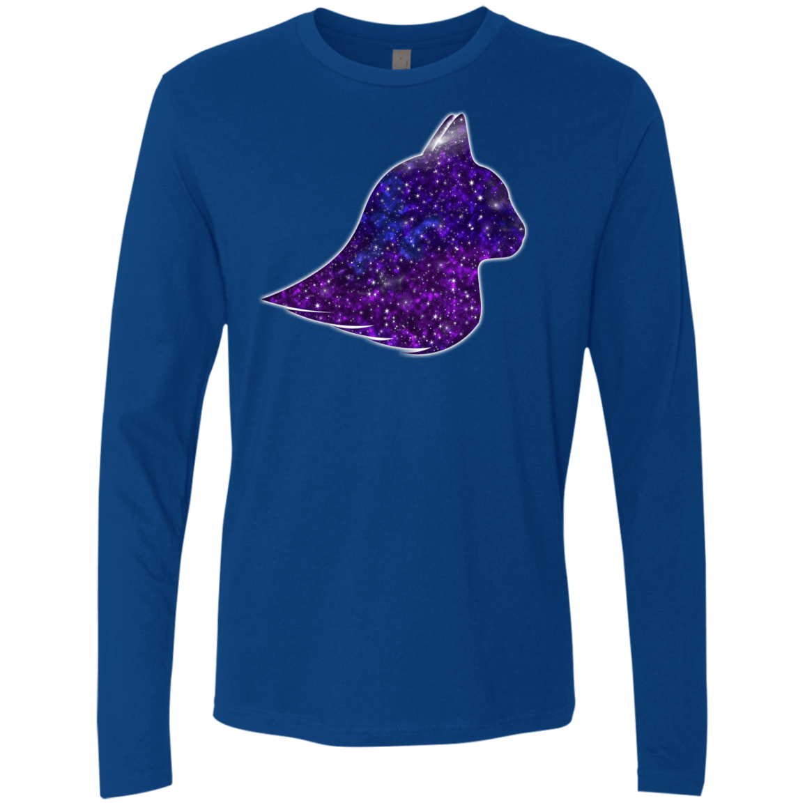 T-Shirts Royal / S Galaxy Cat Men's Premium Long Sleeve