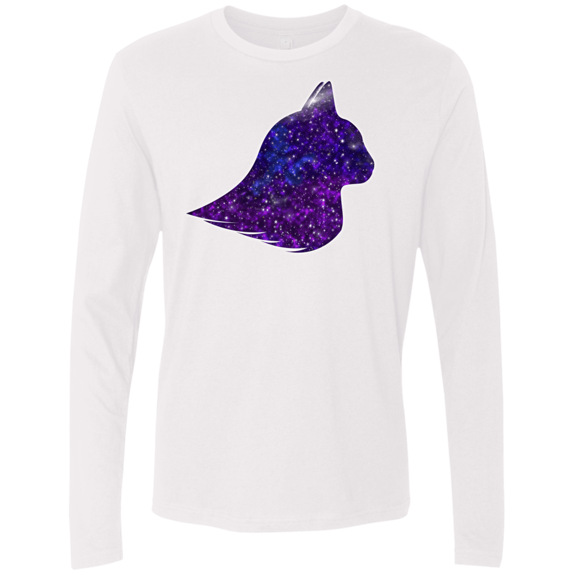 T-Shirts White / S Galaxy Cat Men's Premium Long Sleeve