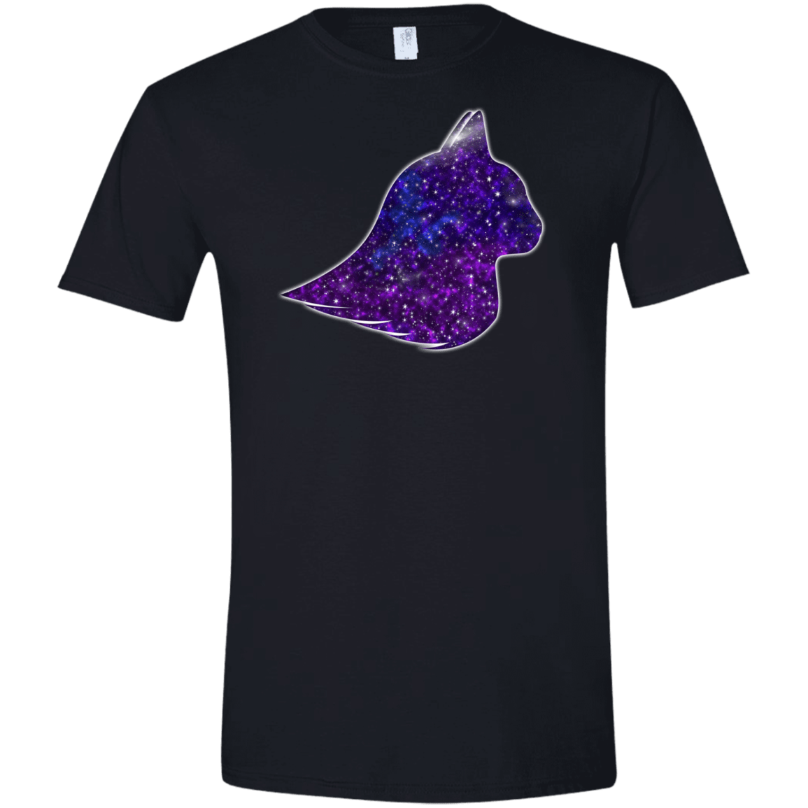 T-Shirts Black / X-Small Galaxy Cat Men's Semi-Fitted Softstyle