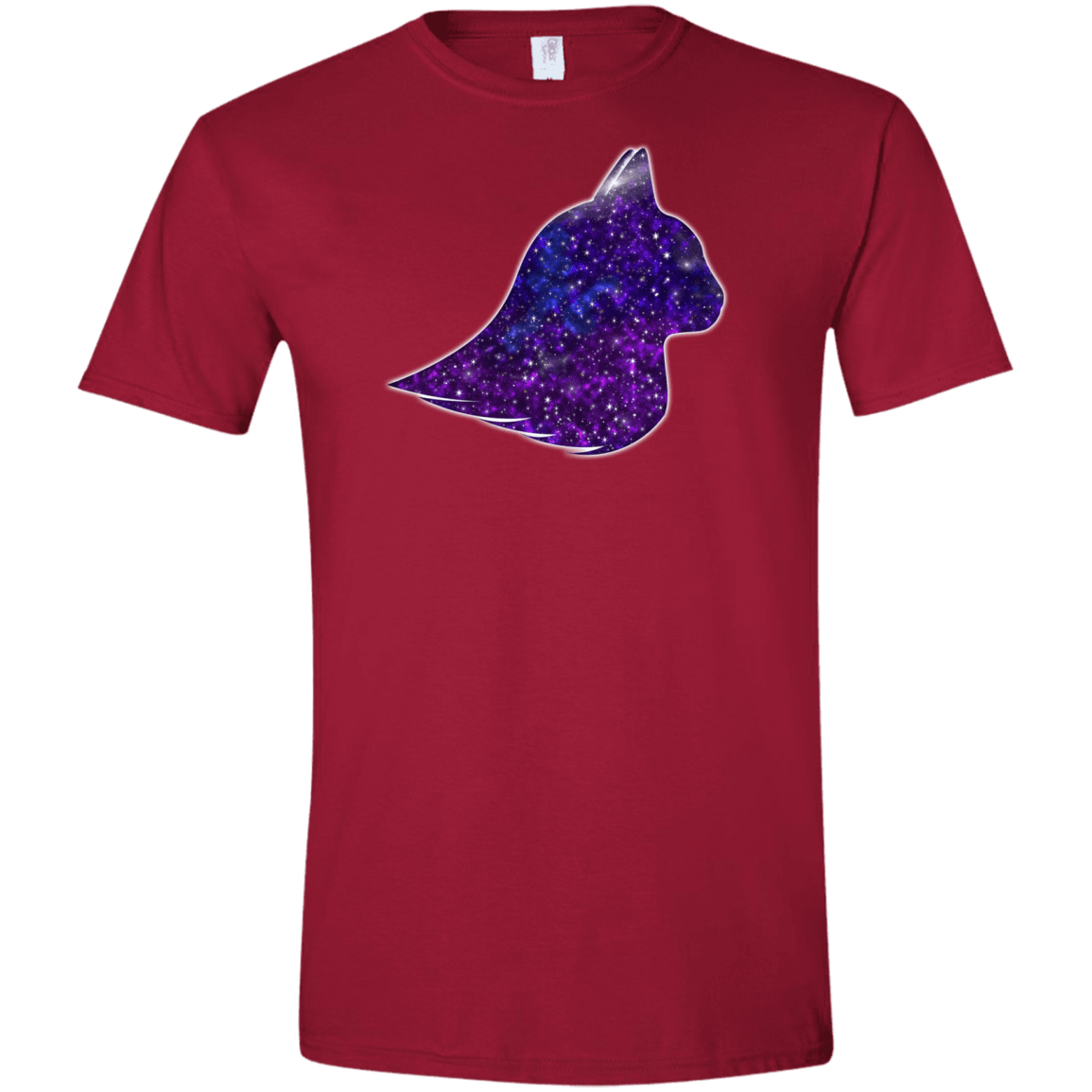 T-Shirts Cardinal Red / S Galaxy Cat Men's Semi-Fitted Softstyle