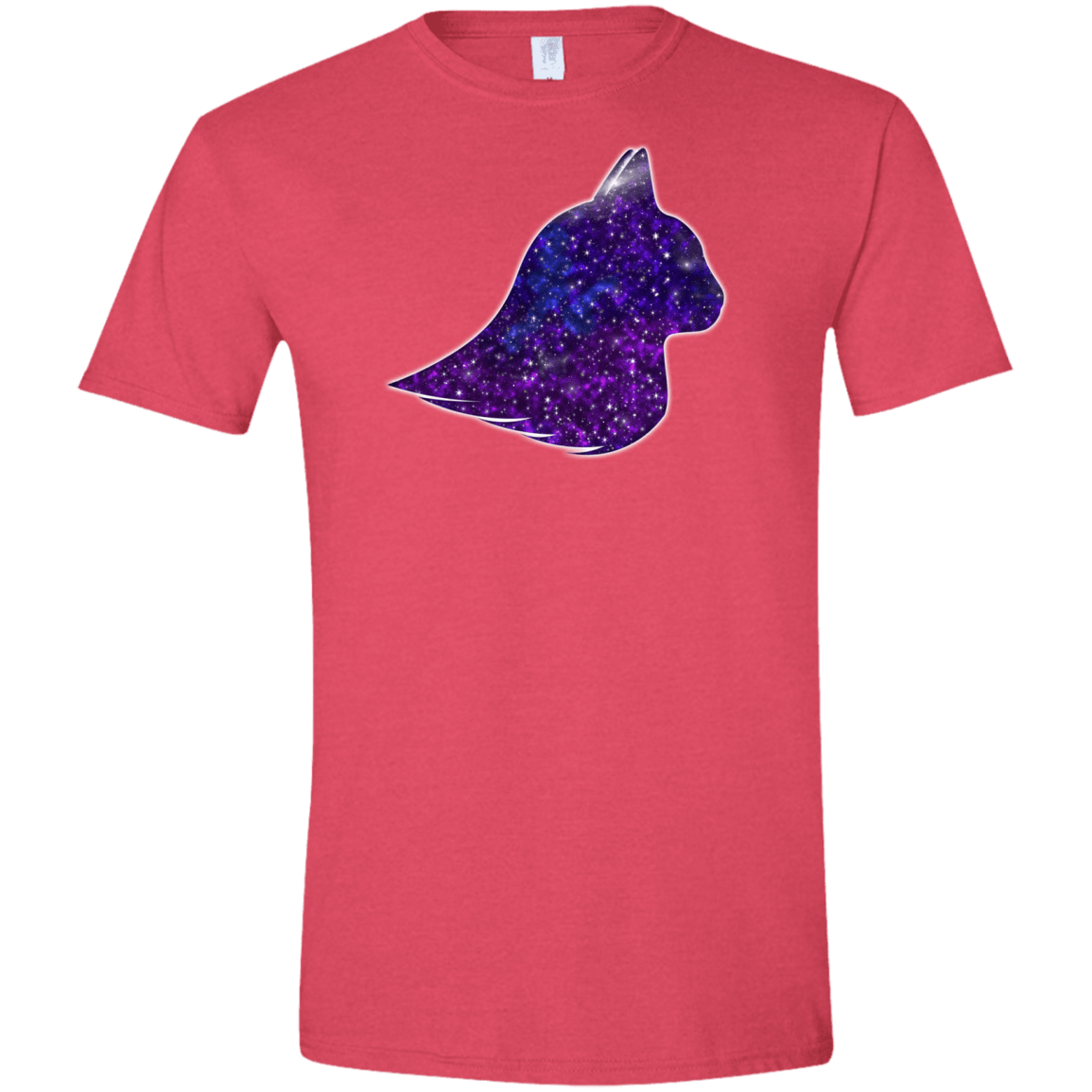 T-Shirts Heather Red / S Galaxy Cat Men's Semi-Fitted Softstyle