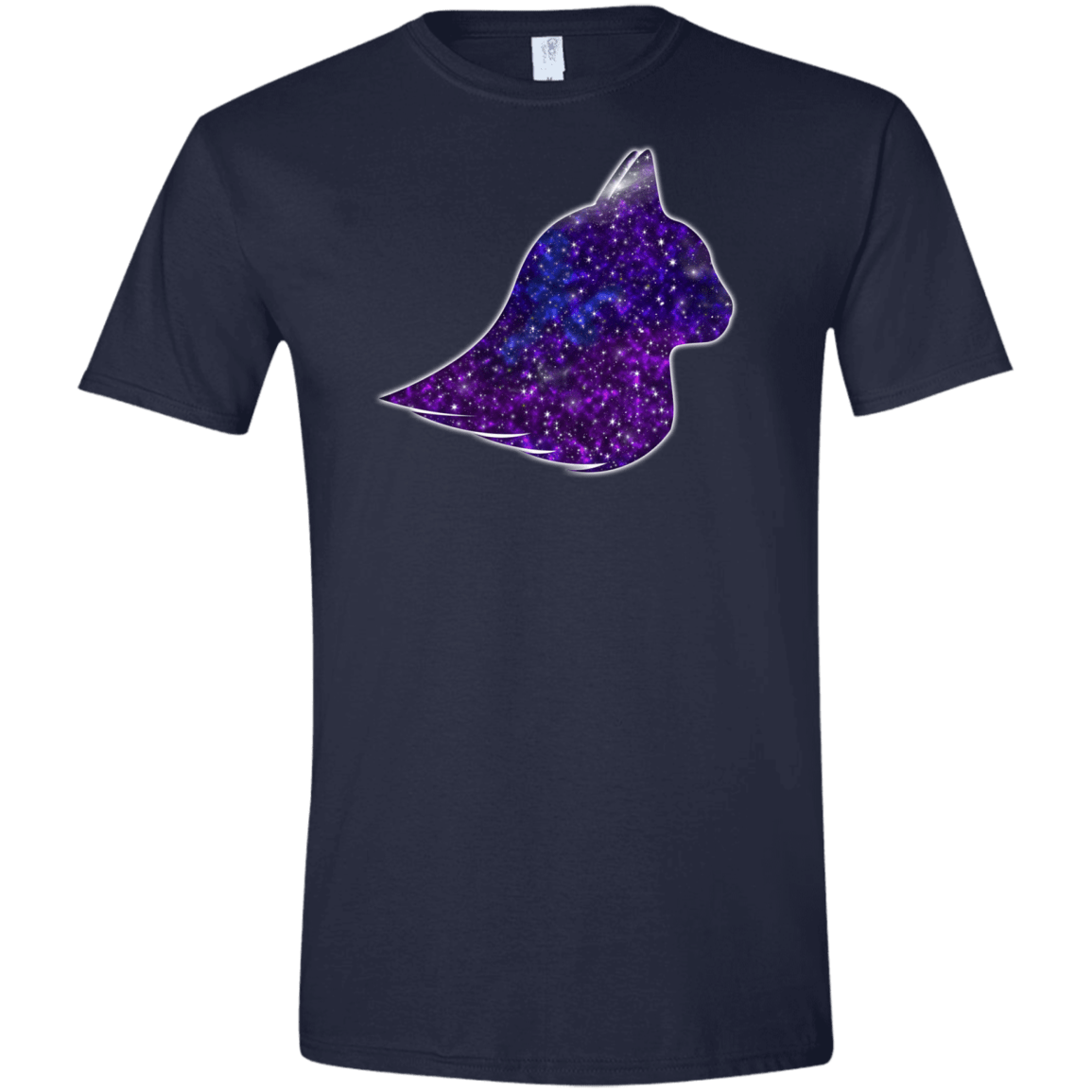 T-Shirts Navy / X-Small Galaxy Cat Men's Semi-Fitted Softstyle