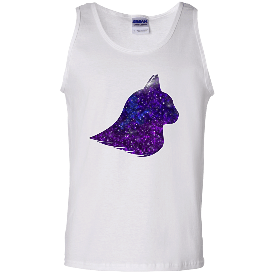 T-Shirts White / S Galaxy Cat Men's Tank Top