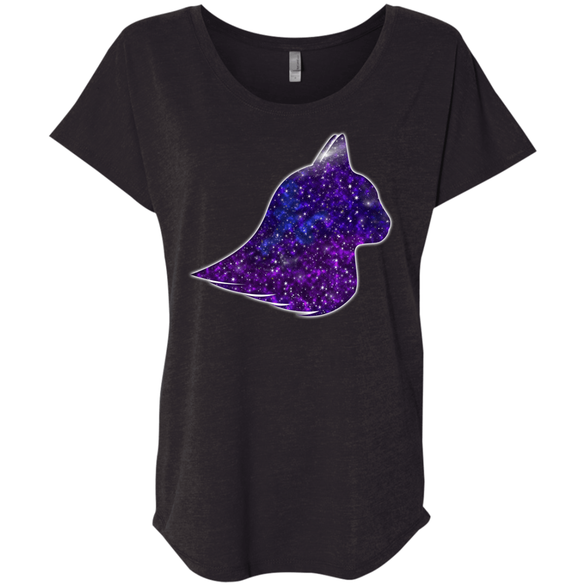 T-Shirts Vintage Black / X-Small Galaxy Cat Triblend Dolman Sleeve