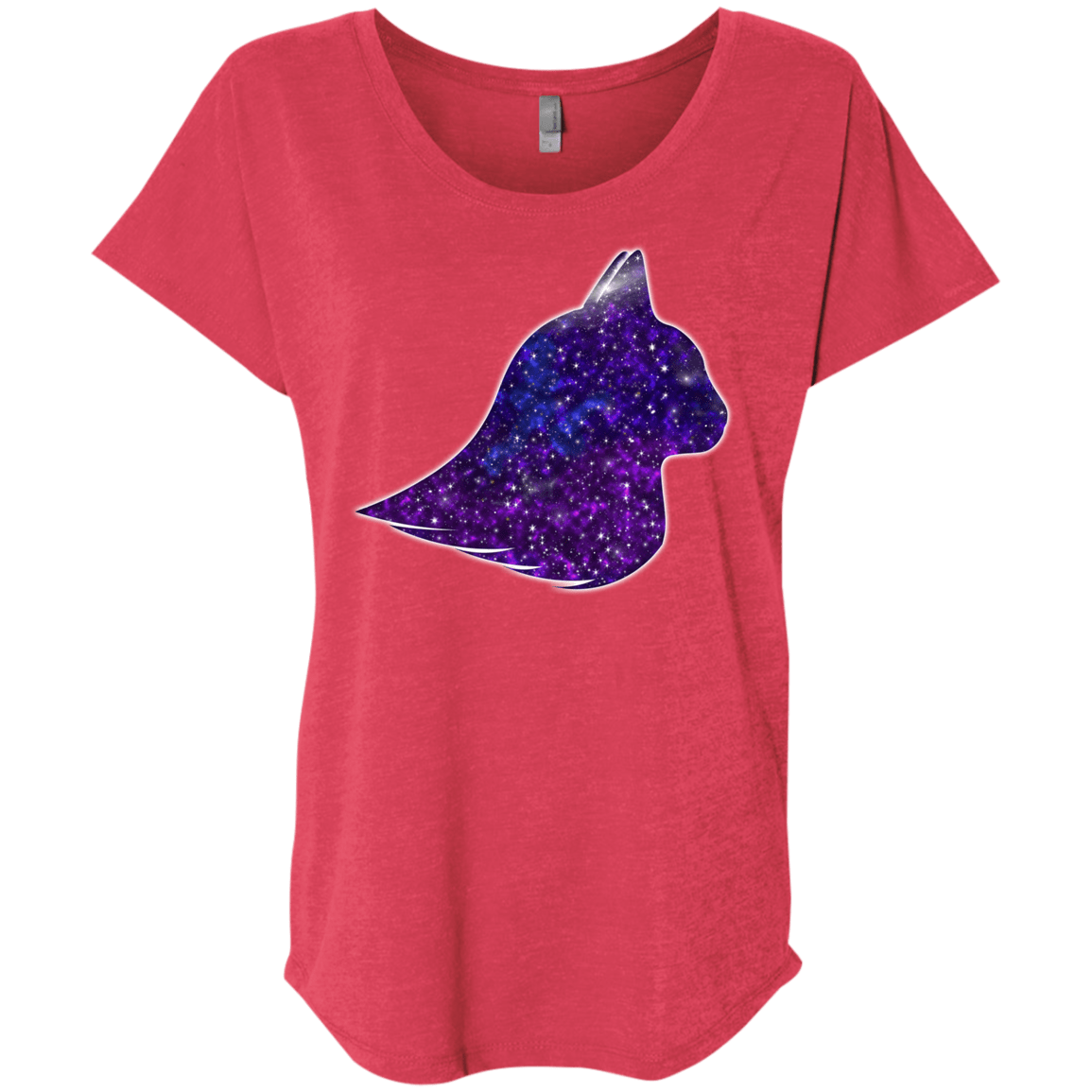T-Shirts Vintage Red / X-Small Galaxy Cat Triblend Dolman Sleeve
