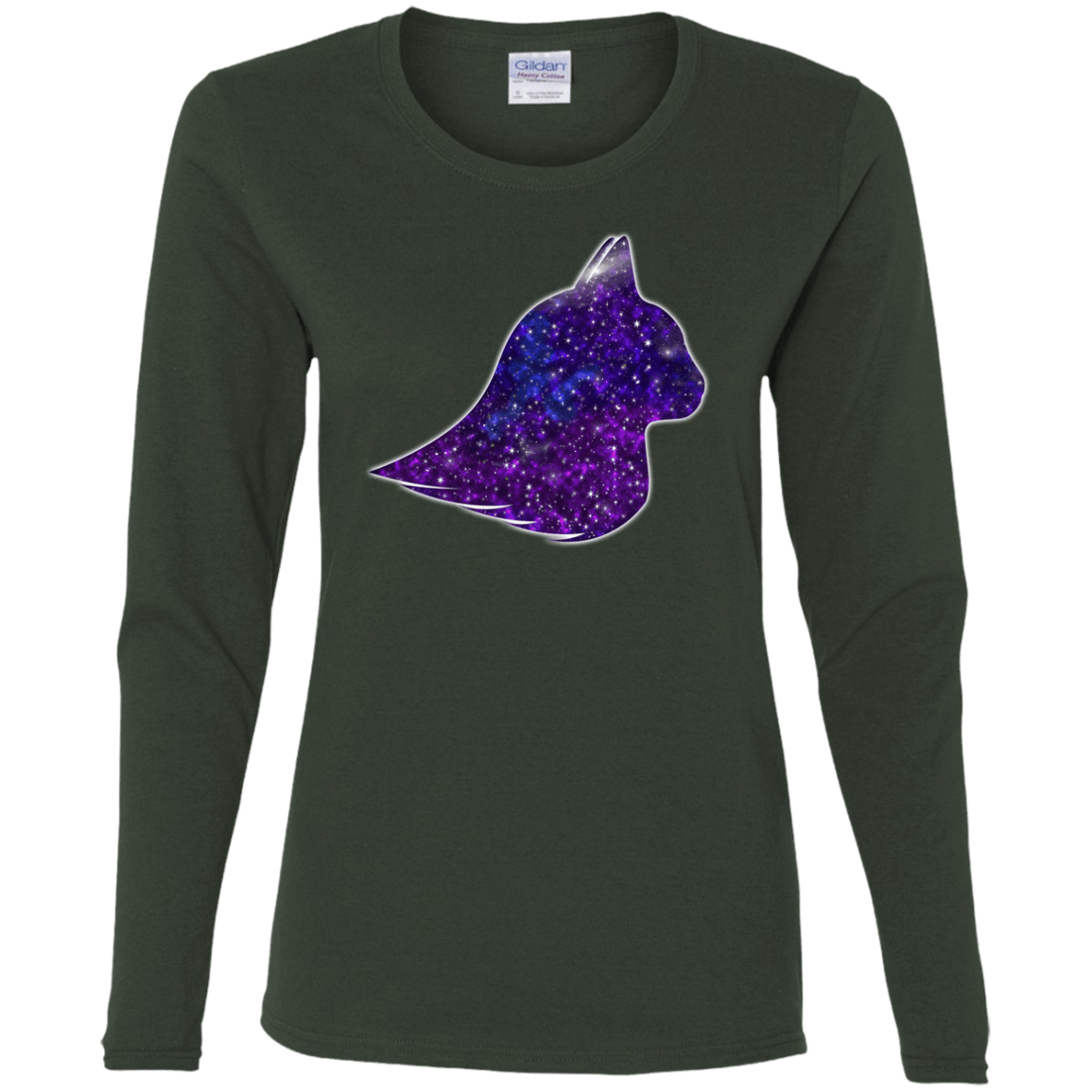 T-Shirts Forest / S Galaxy Cat Women's Long Sleeve T-Shirt