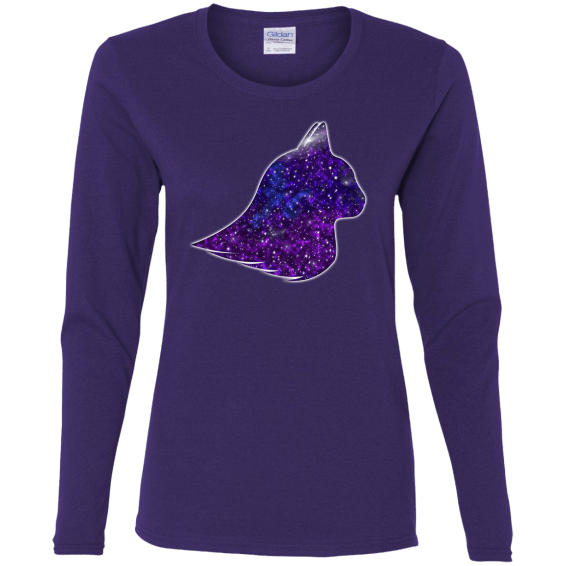T-Shirts Purple / S Galaxy Cat Women's Long Sleeve T-Shirt