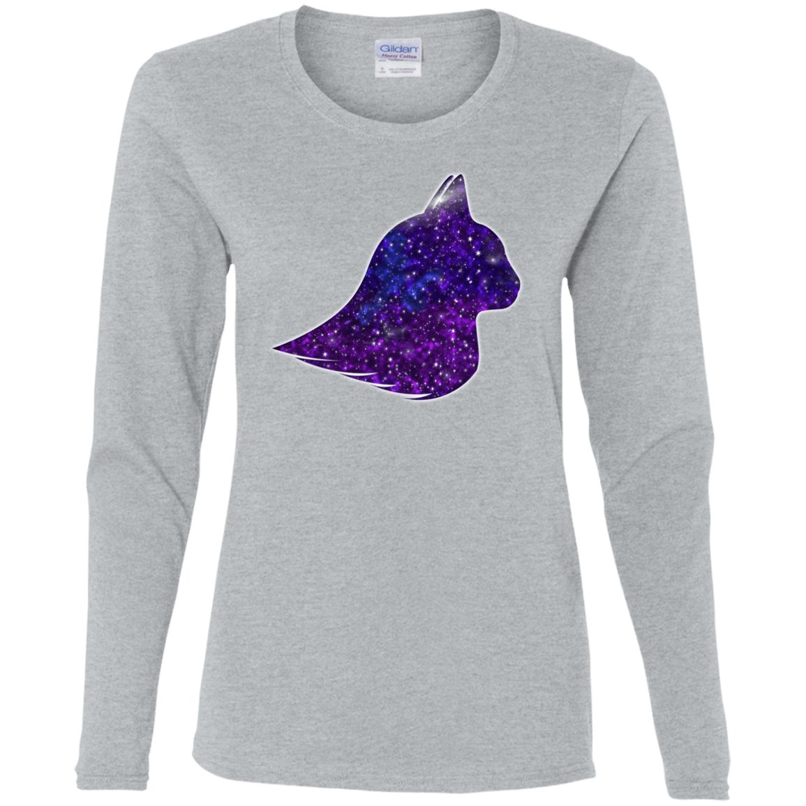 T-Shirts Sport Grey / S Galaxy Cat Women's Long Sleeve T-Shirt