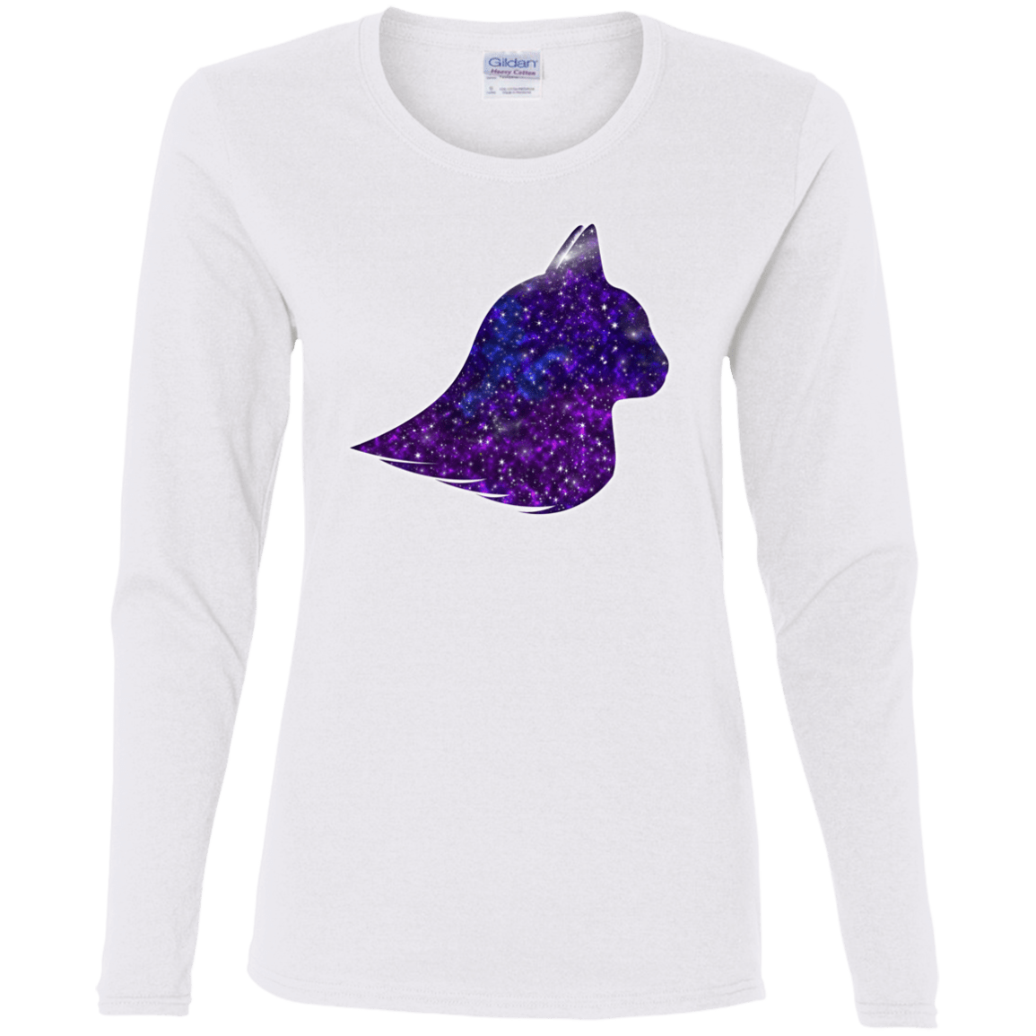 T-Shirts White / S Galaxy Cat Women's Long Sleeve T-Shirt