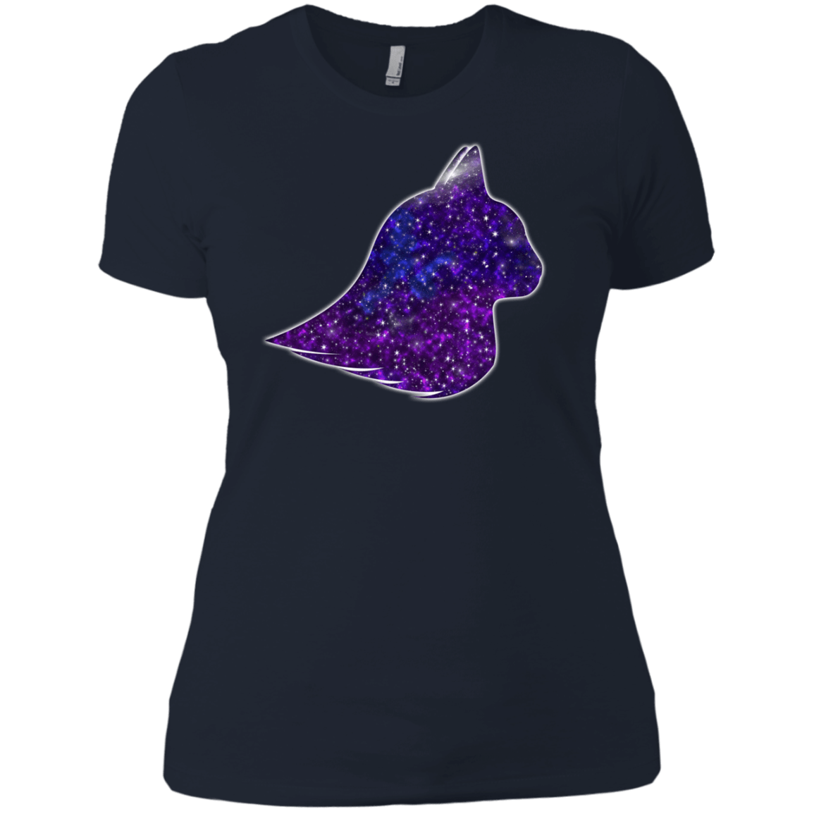 T-Shirts Midnight Navy / X-Small Galaxy Cat Women's Premium T-Shirt