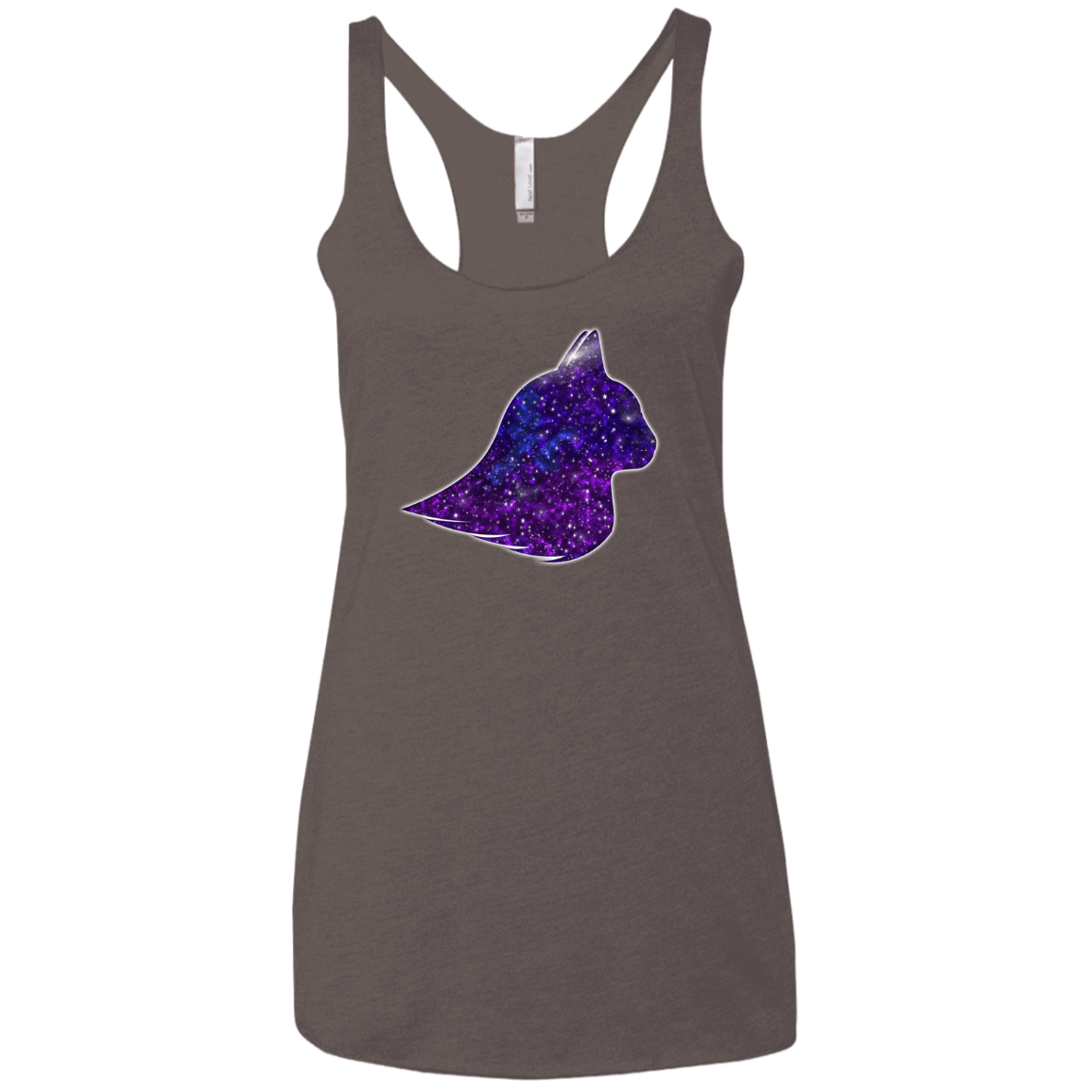 T-Shirts Macchiato / X-Small Galaxy Cat Women's Triblend Racerback Tank