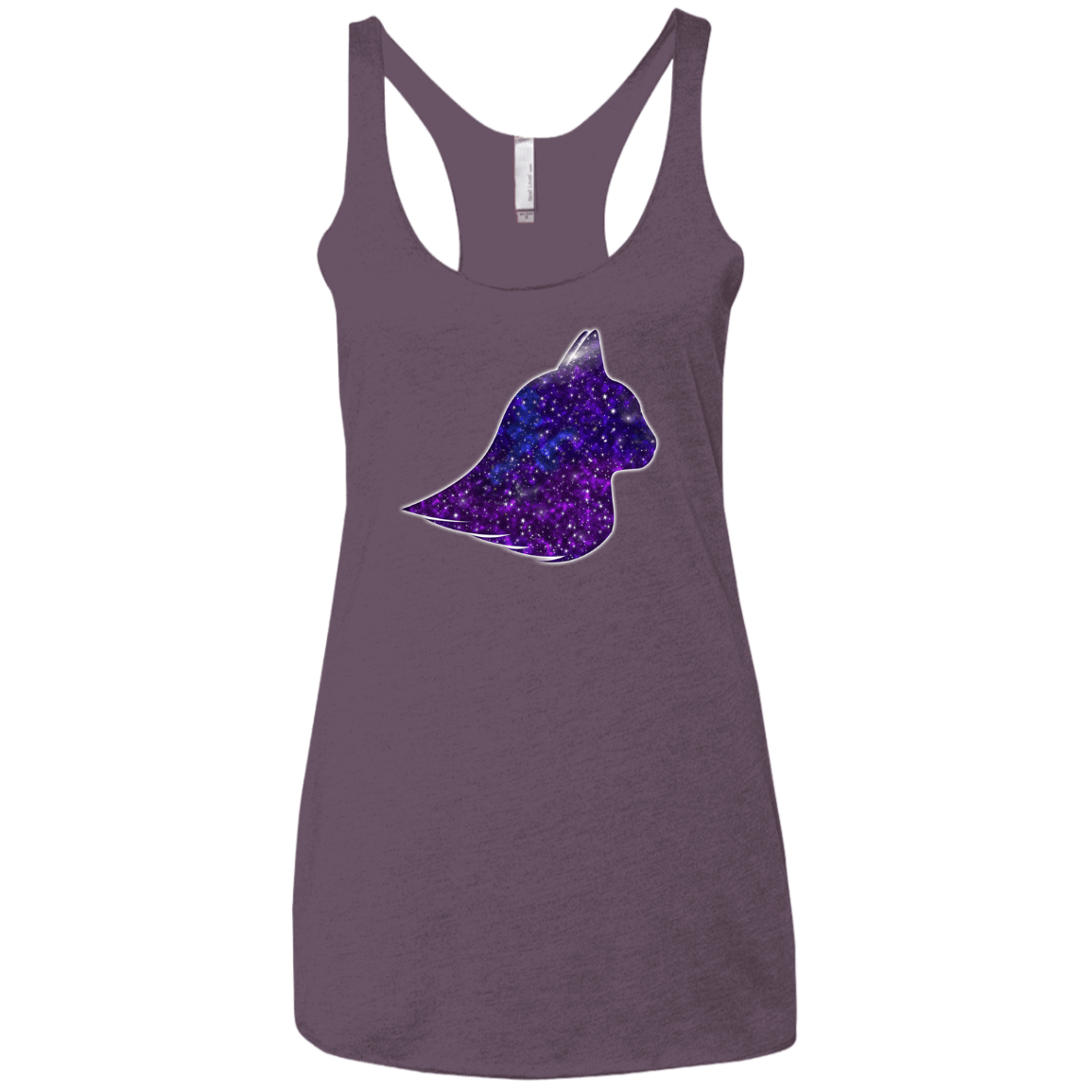 T-Shirts Vintage Purple / X-Small Galaxy Cat Women's Triblend Racerback Tank