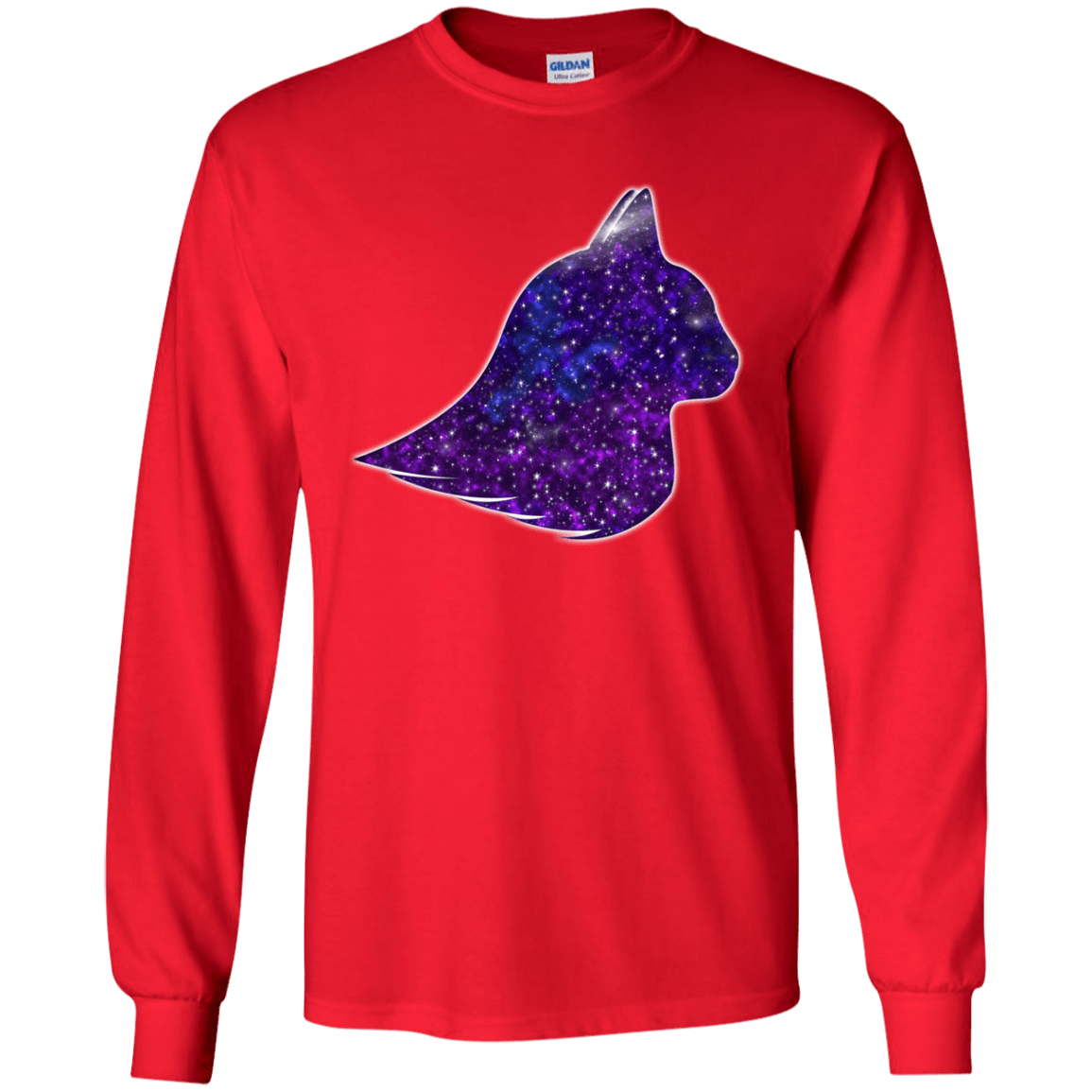 T-Shirts Red / YS Galaxy Cat Youth Long Sleeve T-Shirt