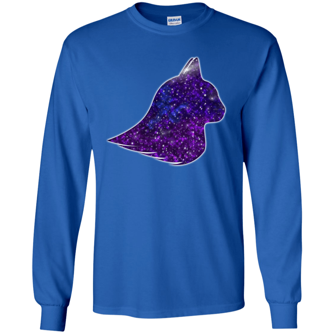 T-Shirts Royal / YS Galaxy Cat Youth Long Sleeve T-Shirt