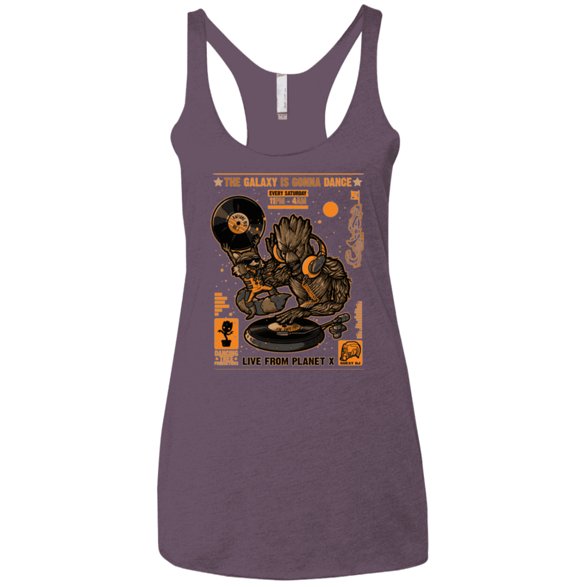 T-Shirts Vintage Purple / X-Small GALAXY GIG Women's Triblend Racerback Tank