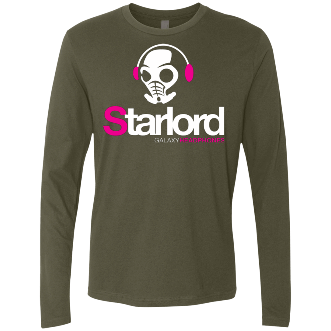 T-Shirts Military Green / Small Galaxy Headphones Men's Premium Long Sleeve