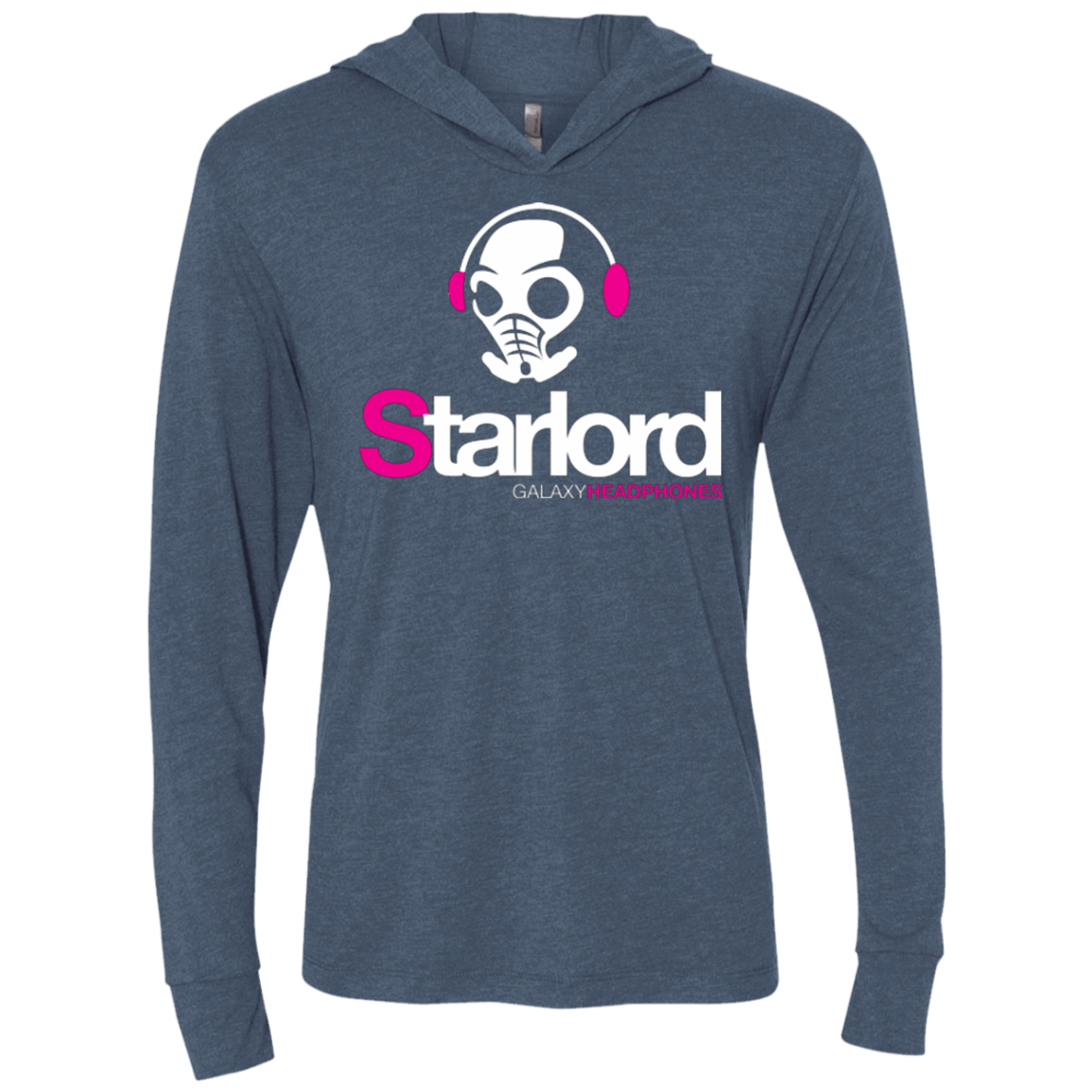 T-Shirts Indigo / X-Small Galaxy Headphones Triblend Long Sleeve Hoodie Tee