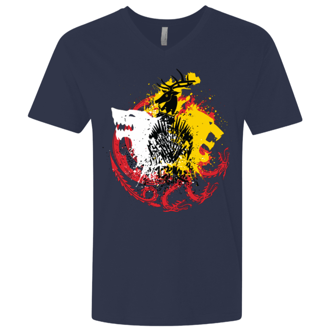 T-Shirts Midnight Navy / X-Small GAME OF COLORS Men's Premium V-Neck