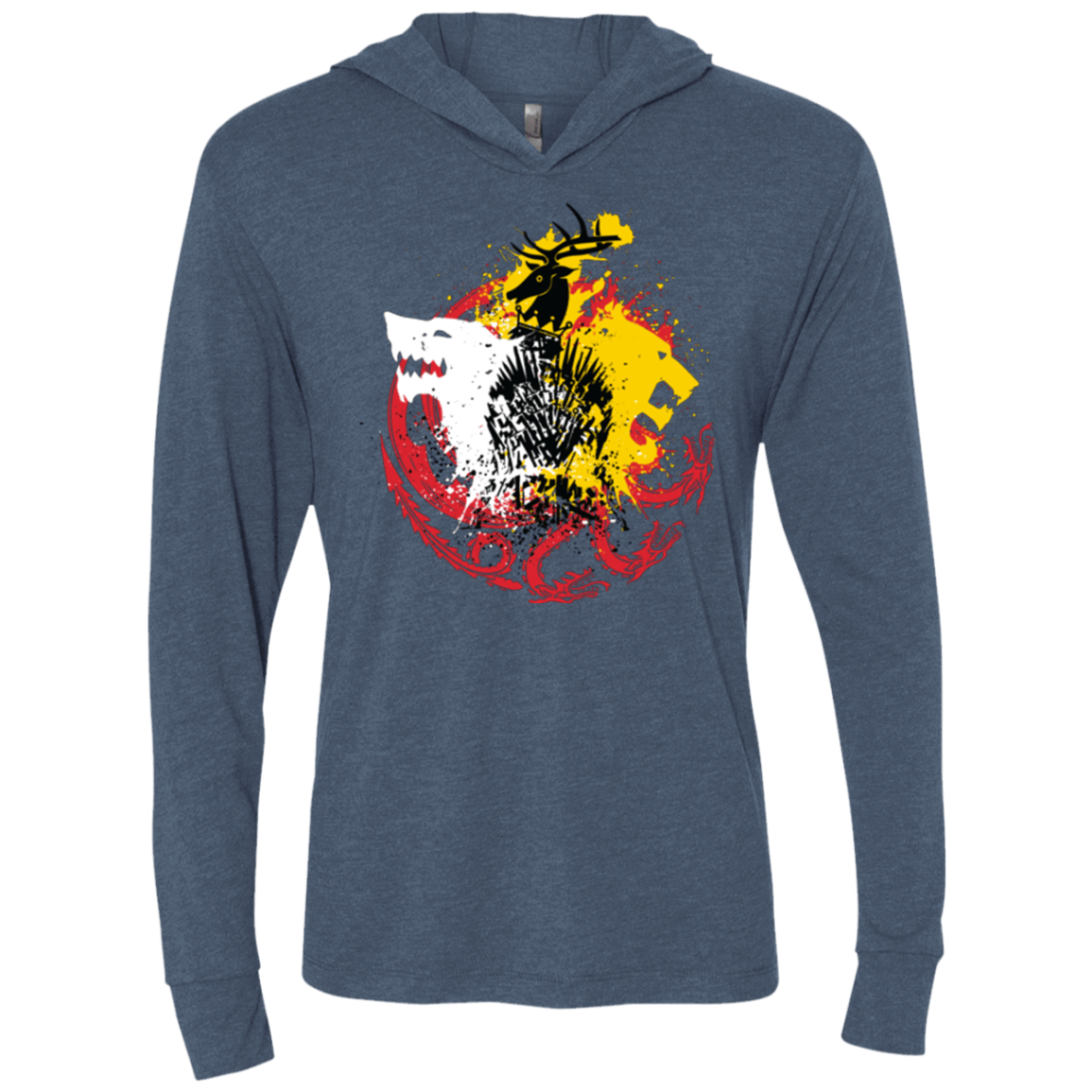 T-Shirts Indigo / X-Small GAME OF COLORS Triblend Long Sleeve Hoodie Tee