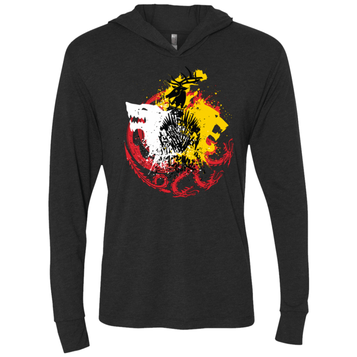 T-Shirts Vintage Black / X-Small GAME OF COLORS Triblend Long Sleeve Hoodie Tee