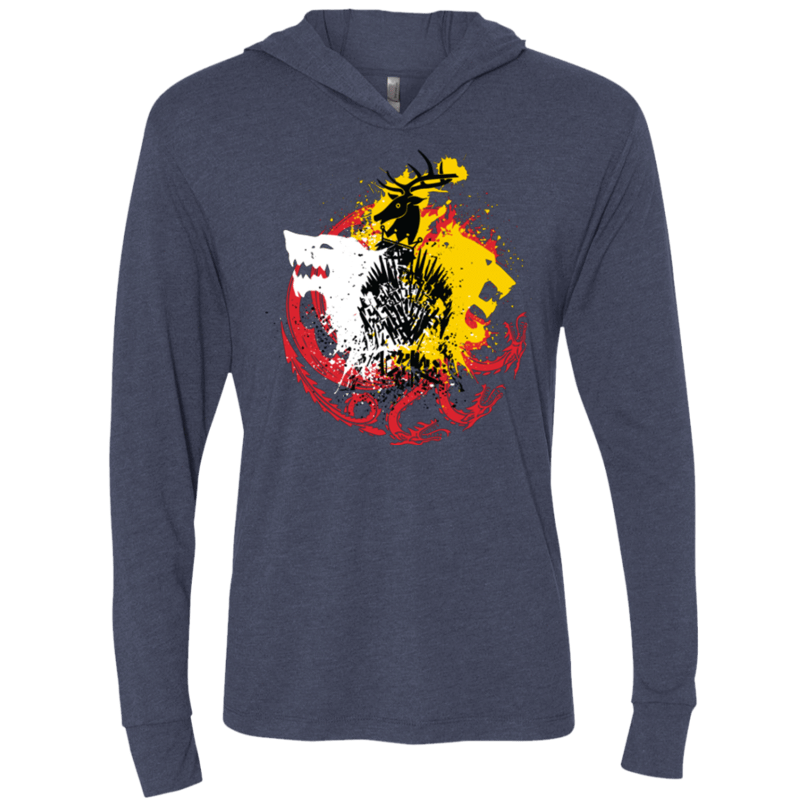 T-Shirts Vintage Navy / X-Small GAME OF COLORS Triblend Long Sleeve Hoodie Tee