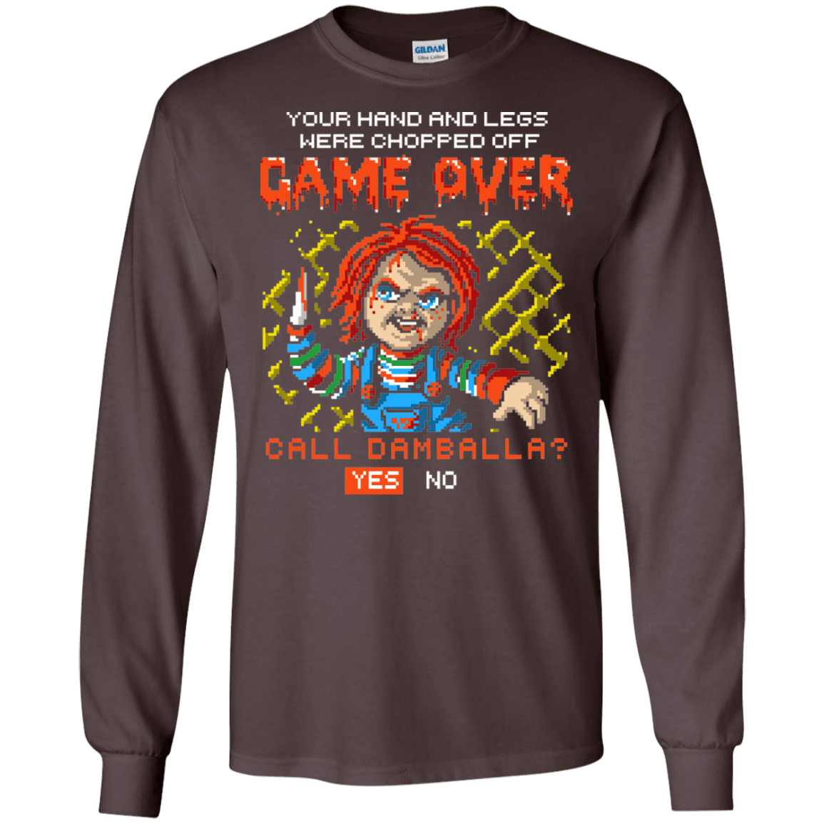 T-Shirts Dark Chocolate / S Game Over Men's Long Sleeve T-Shirt