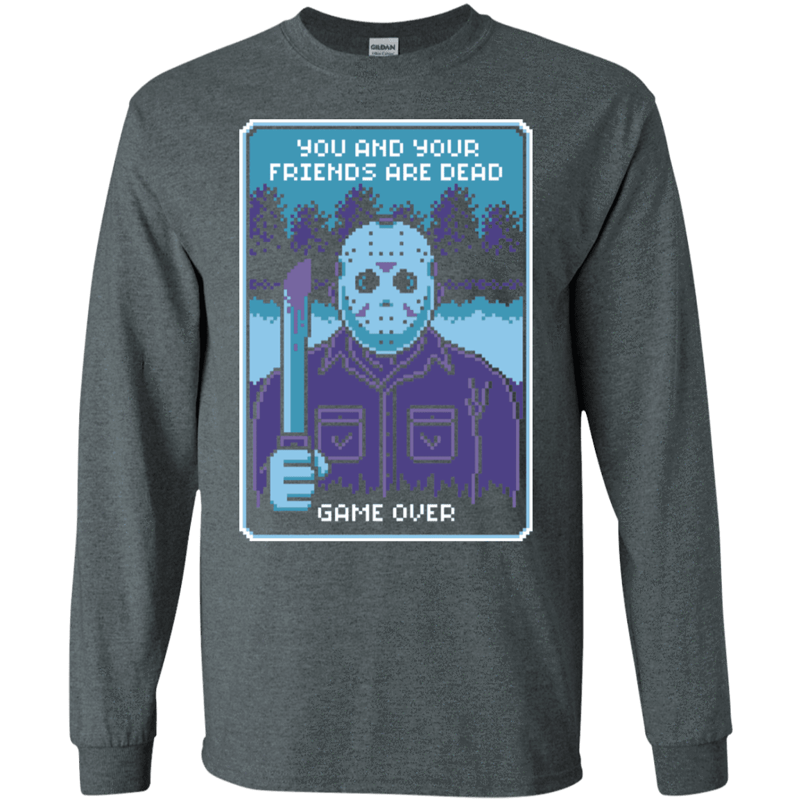 T-Shirts Dark Heather / S Game Over Men's Long Sleeve T-Shirt