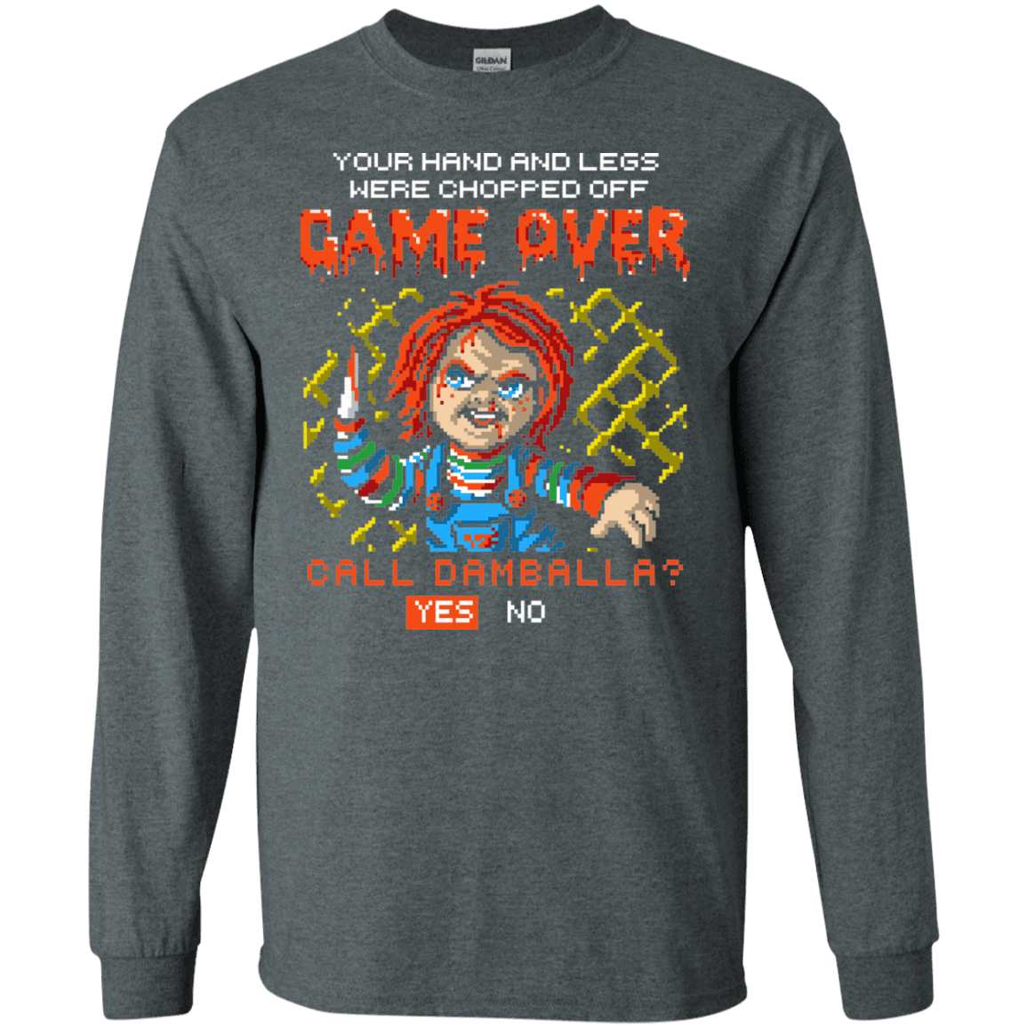 T-Shirts Dark Heather / S Game Over Men's Long Sleeve T-Shirt