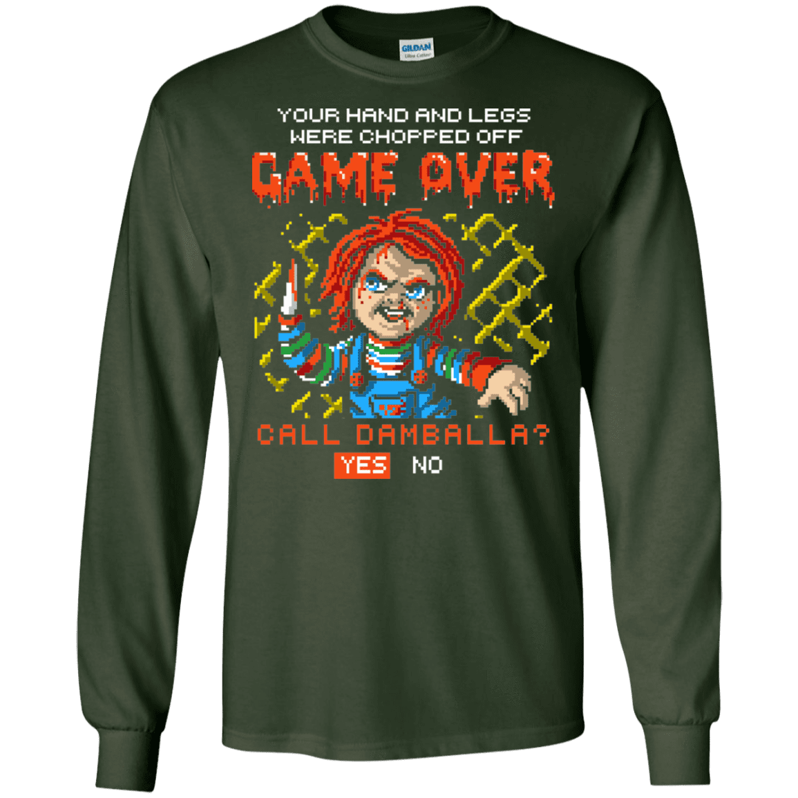 T-Shirts Forest Green / S Game Over Men's Long Sleeve T-Shirt