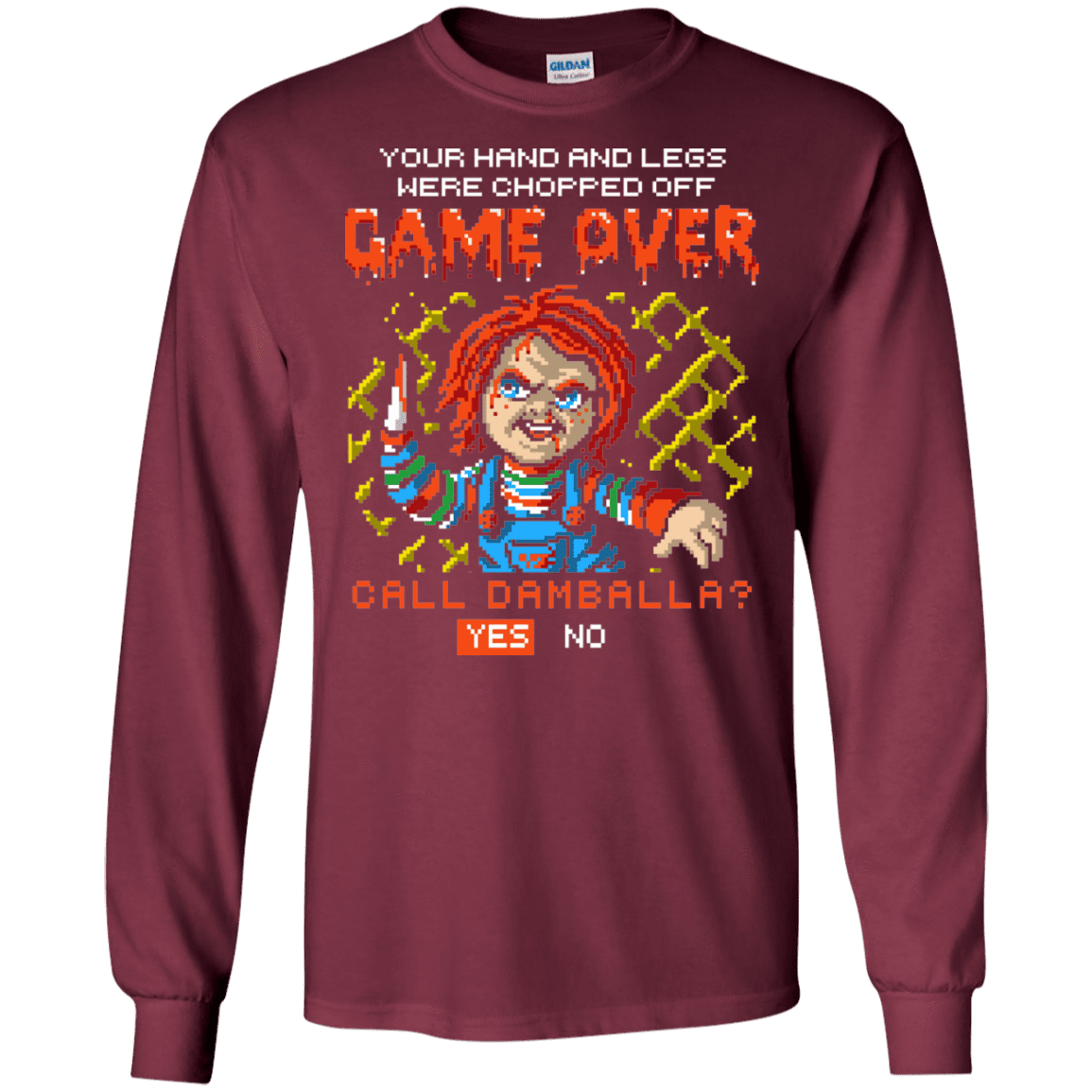 T-Shirts Maroon / S Game Over Men's Long Sleeve T-Shirt